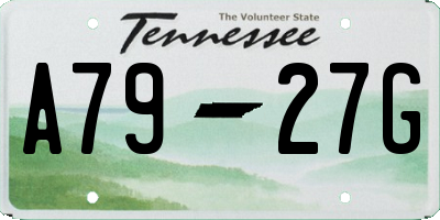 TN license plate A7927G