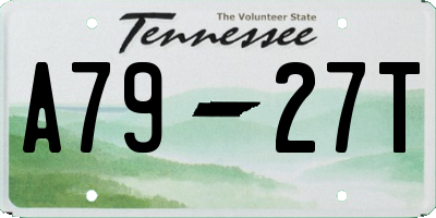 TN license plate A7927T