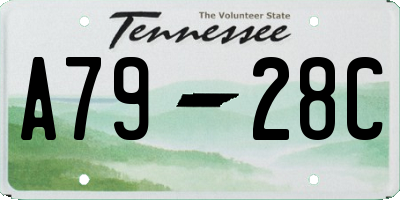 TN license plate A7928C
