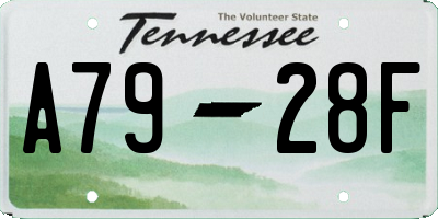 TN license plate A7928F