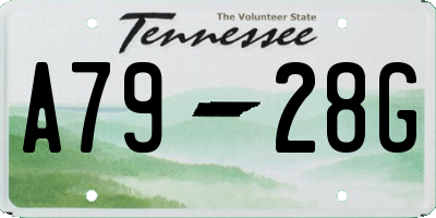 TN license plate A7928G