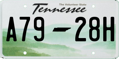 TN license plate A7928H