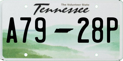 TN license plate A7928P