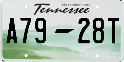 TN license plate A7928T