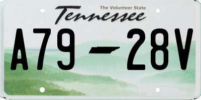 TN license plate A7928V