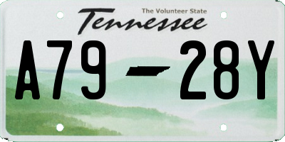 TN license plate A7928Y