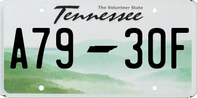 TN license plate A7930F