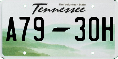 TN license plate A7930H