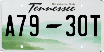 TN license plate A7930T