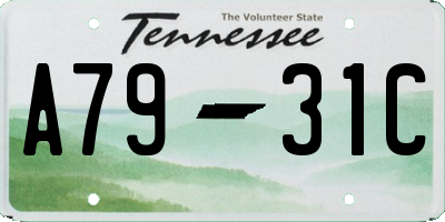 TN license plate A7931C