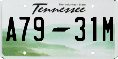 TN license plate A7931M