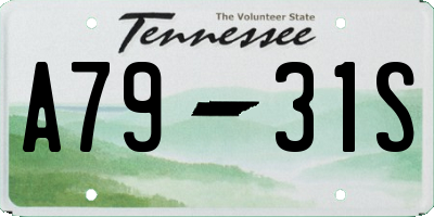 TN license plate A7931S
