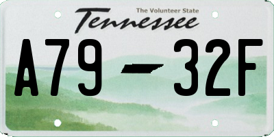 TN license plate A7932F