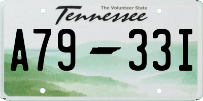 TN license plate A7933I