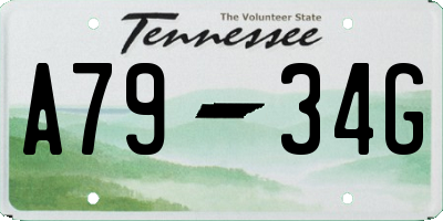 TN license plate A7934G