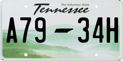 TN license plate A7934H