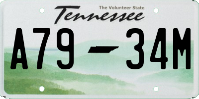 TN license plate A7934M