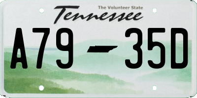 TN license plate A7935D