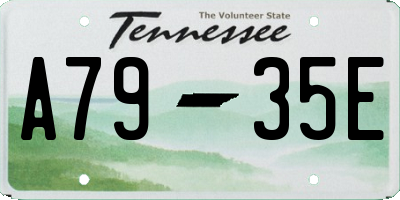 TN license plate A7935E