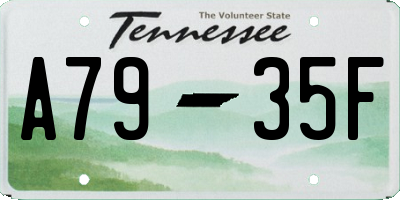 TN license plate A7935F