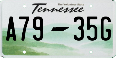 TN license plate A7935G