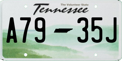 TN license plate A7935J