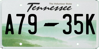 TN license plate A7935K