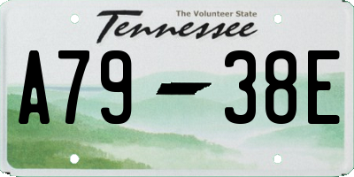 TN license plate A7938E