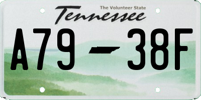 TN license plate A7938F
