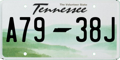 TN license plate A7938J