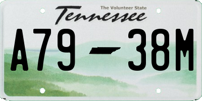 TN license plate A7938M