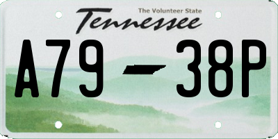 TN license plate A7938P
