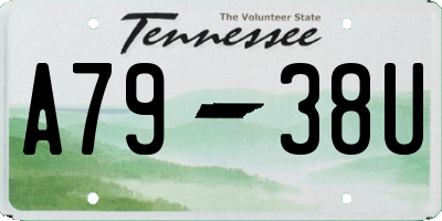 TN license plate A7938U