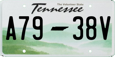 TN license plate A7938V
