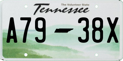 TN license plate A7938X