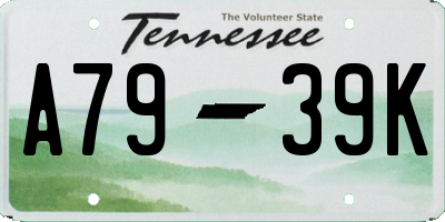TN license plate A7939K