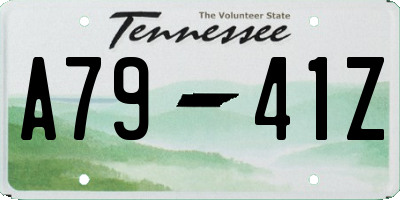 TN license plate A7941Z