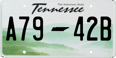 TN license plate A7942B