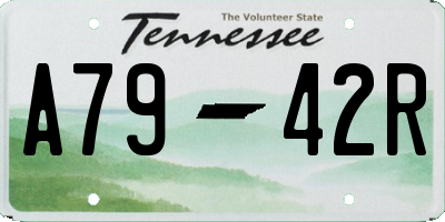 TN license plate A7942R