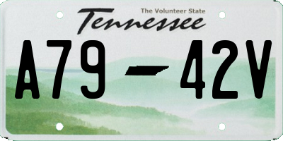 TN license plate A7942V