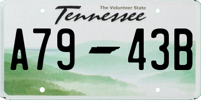 TN license plate A7943B