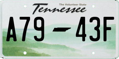 TN license plate A7943F