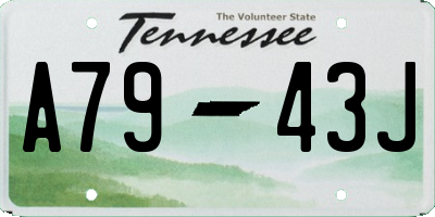 TN license plate A7943J