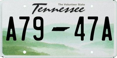 TN license plate A7947A