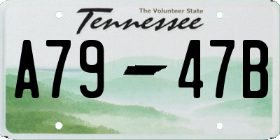 TN license plate A7947B