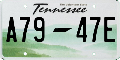 TN license plate A7947E