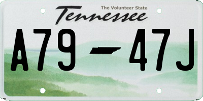TN license plate A7947J