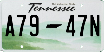 TN license plate A7947N