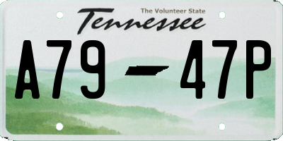 TN license plate A7947P