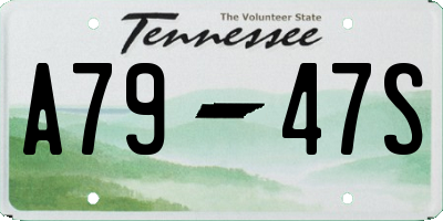 TN license plate A7947S
